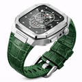 Luxury Integrated Leather Case Strap for Apple Watch, 316L Stainless Steel
