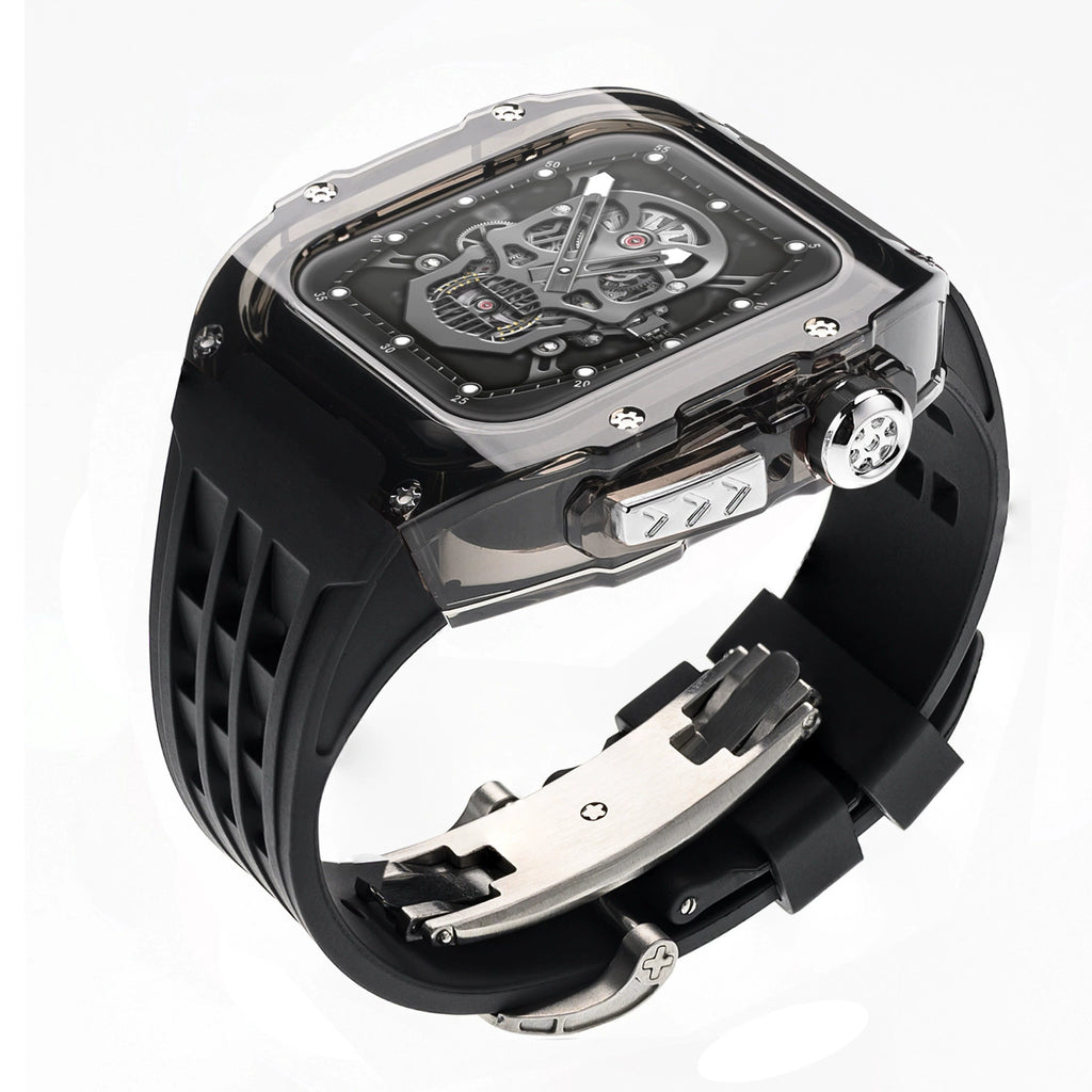 Luxury Transparent Case Strap for Apple Watch, 316L Stainless Steel