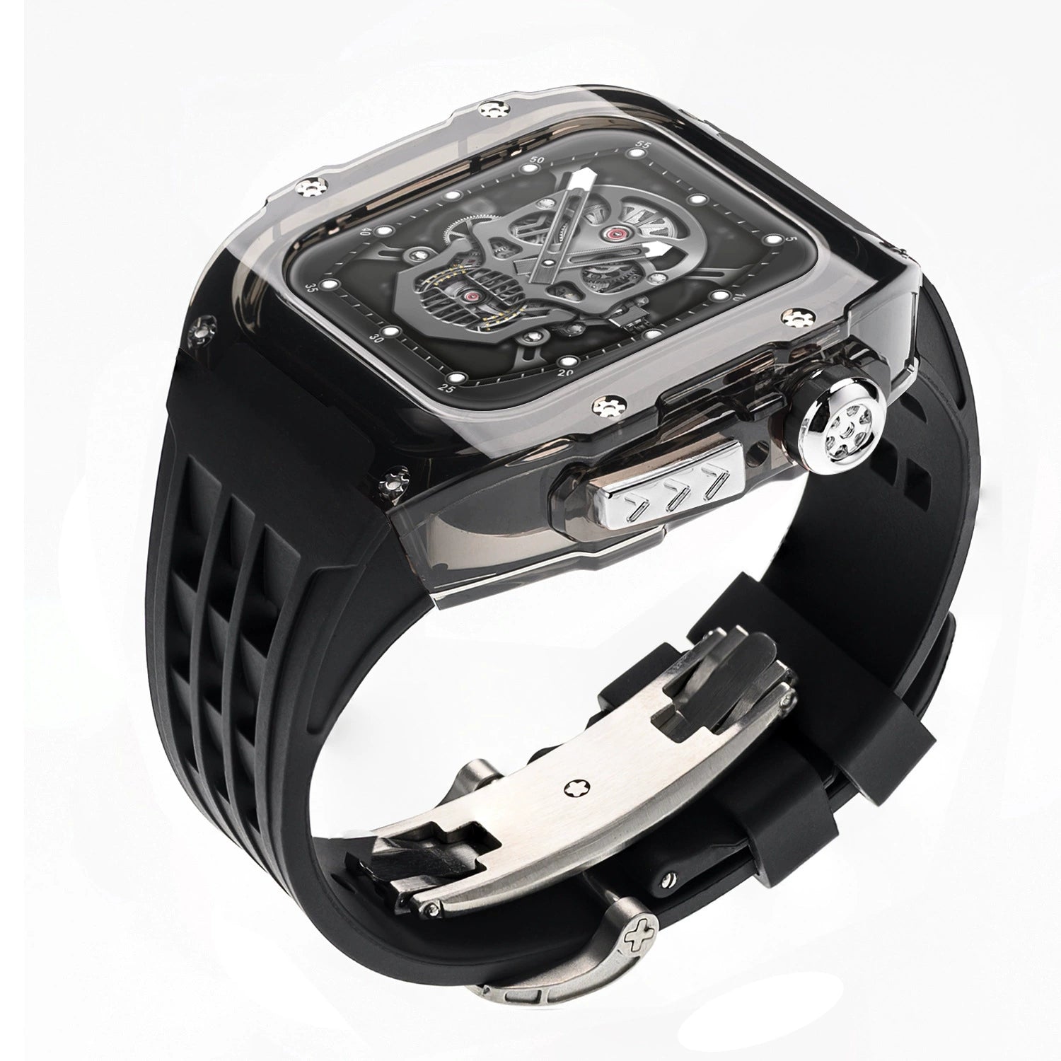 Luxury Transparent Case Strap for Apple Watch, 316L Stainless Steel