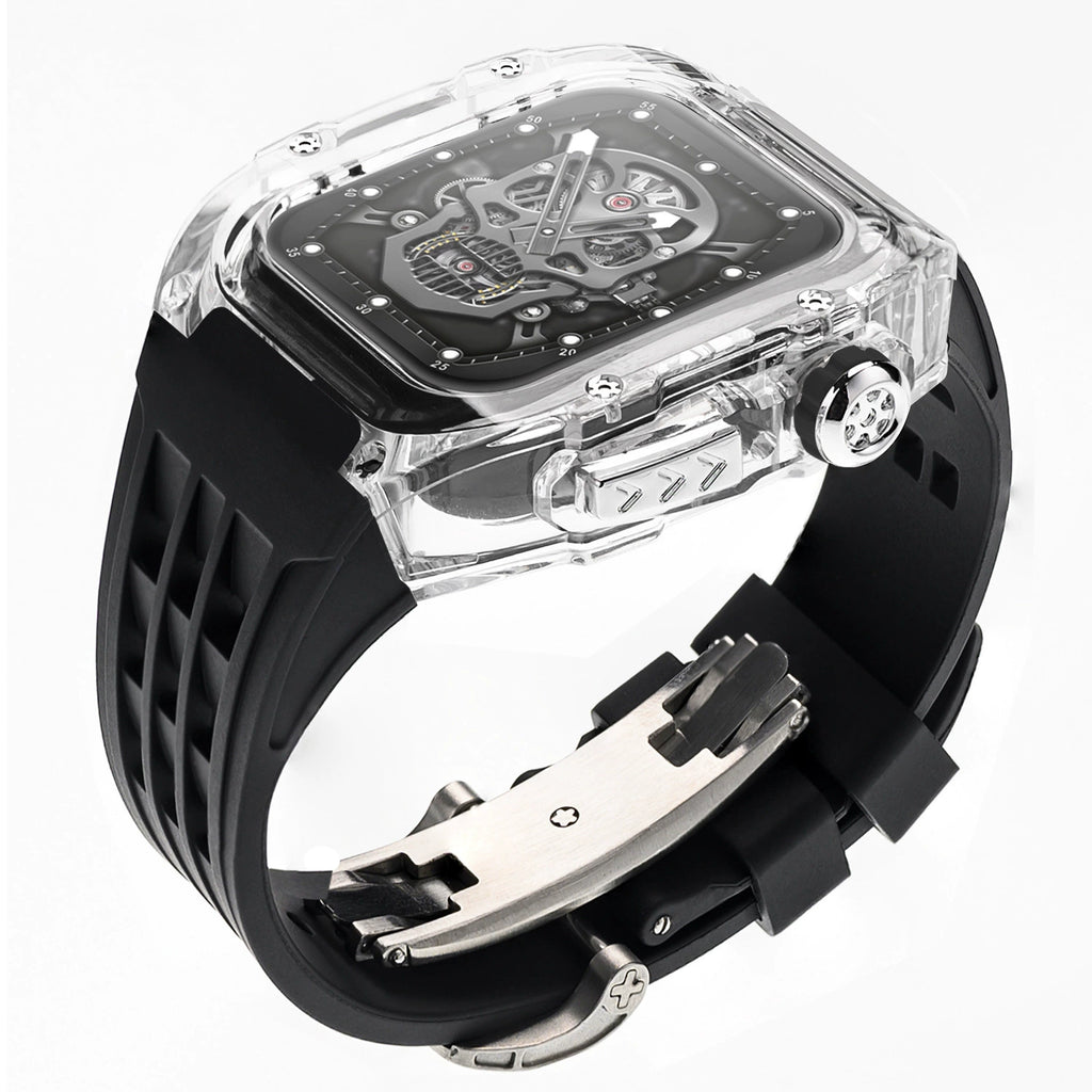 Luxury Transparent Case Strap for Apple Watch, 316L Stainless Steel